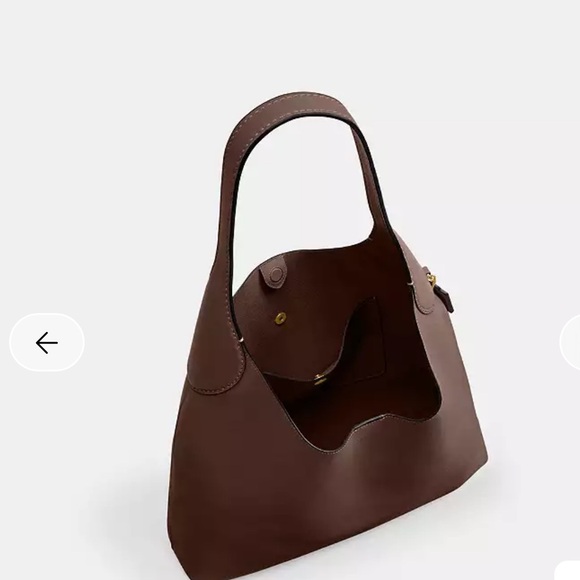 Coach Brooklyn Dark Brown Leather Shoulder Bag - Picture 8 of 9